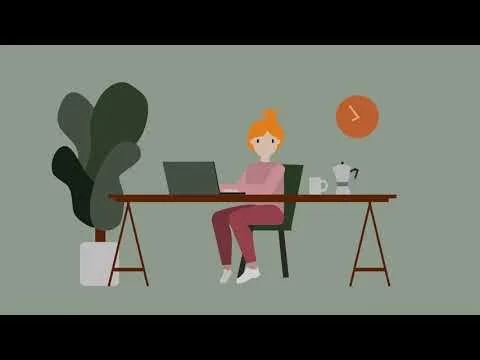 Animatie uit de Mocello-projectvideo over thuiswerken en een koffiemoment